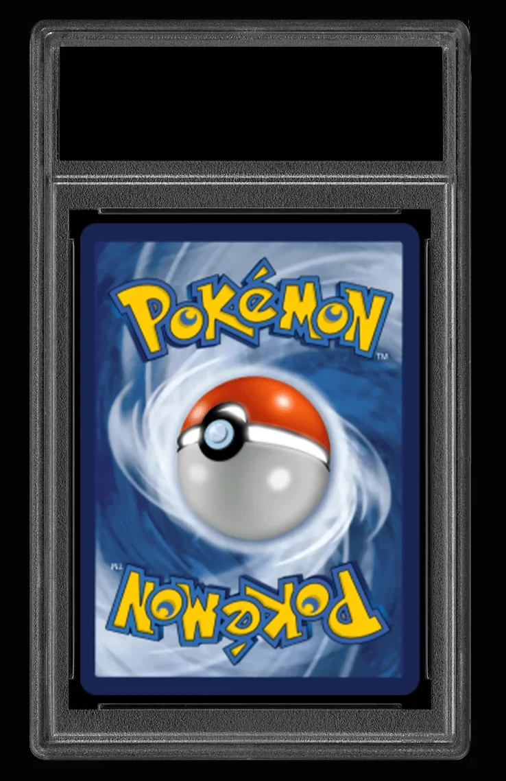 Example Pokémon card in a TVC graded slab
